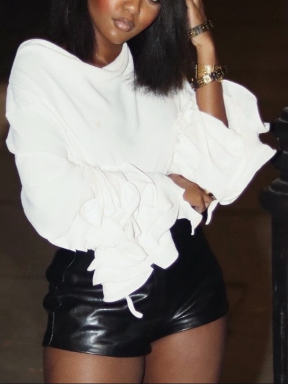 H&M faux leather shorts